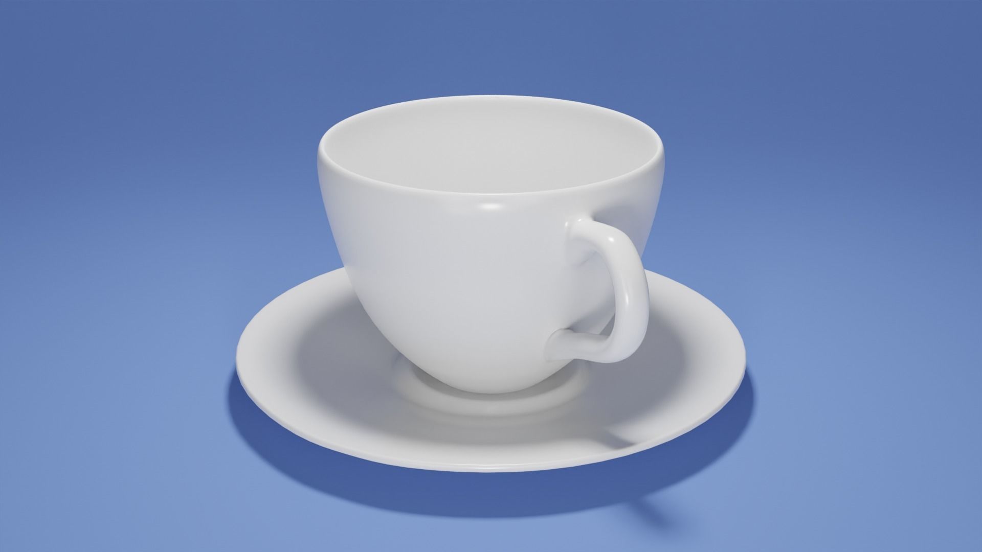 Tea Coffee cup and Saucer Cartoon 3D model_2