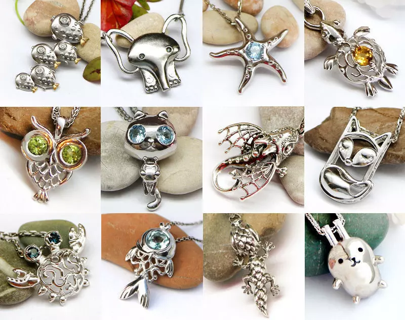 Small and cute animal pendants set printable 3d models bundle 3D print model_0