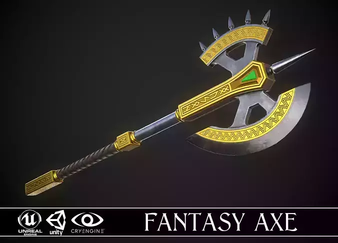 Fantasy Axe 04C Low-poly 3D model Fantasy Axe 04C Low-poly 3D model