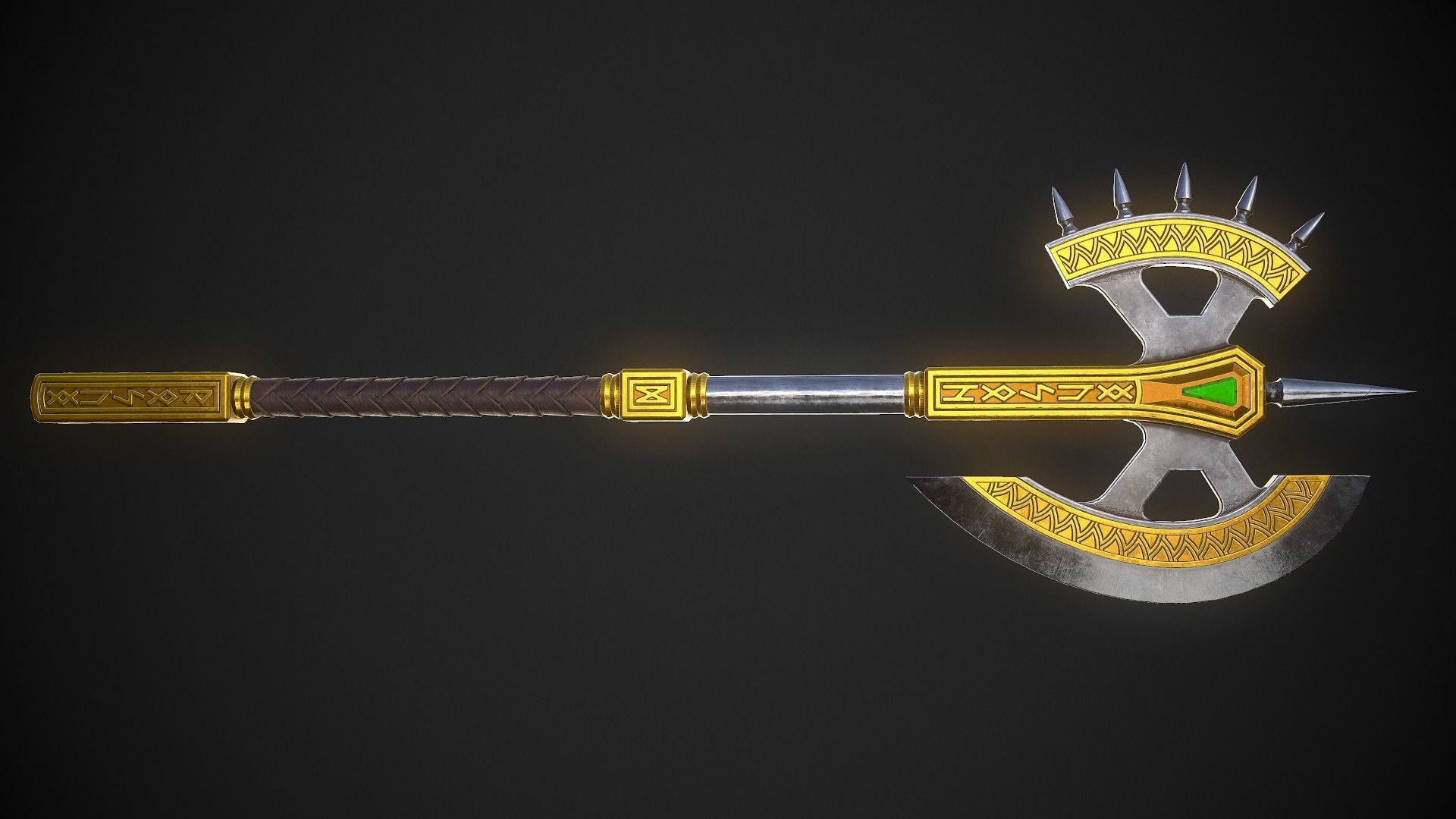 Fantasy Axe 04C Low-poly 3D model_2