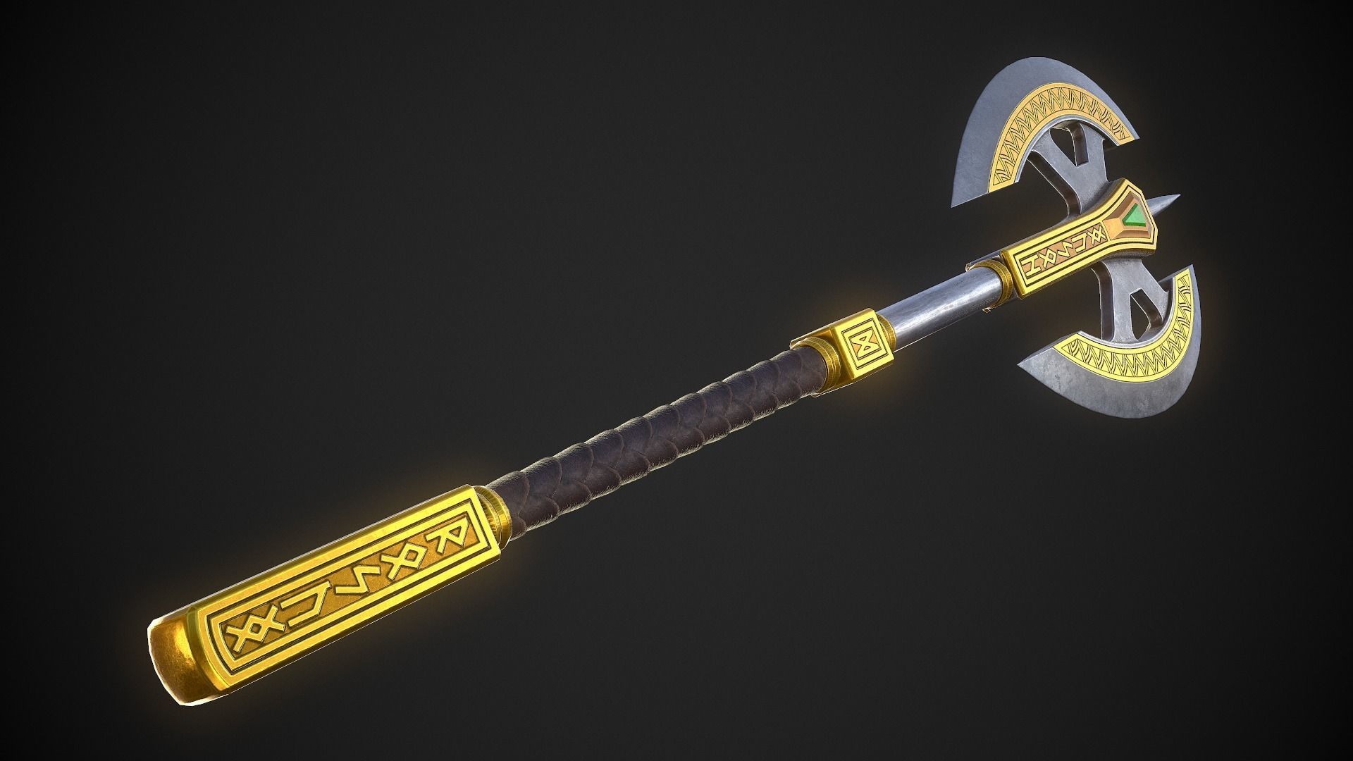 Fantasy Axe 04 - 4 Variations 3D Model Collection_18