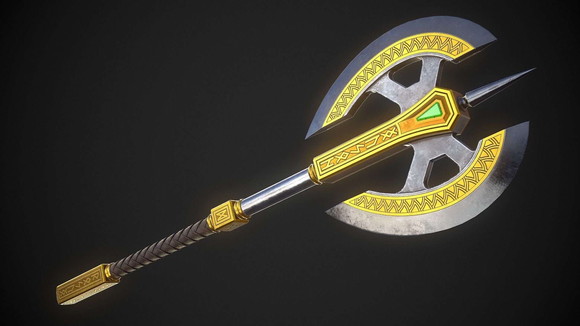 Fantasy Axe 04 - 4 Variations 3D Model Collection_17