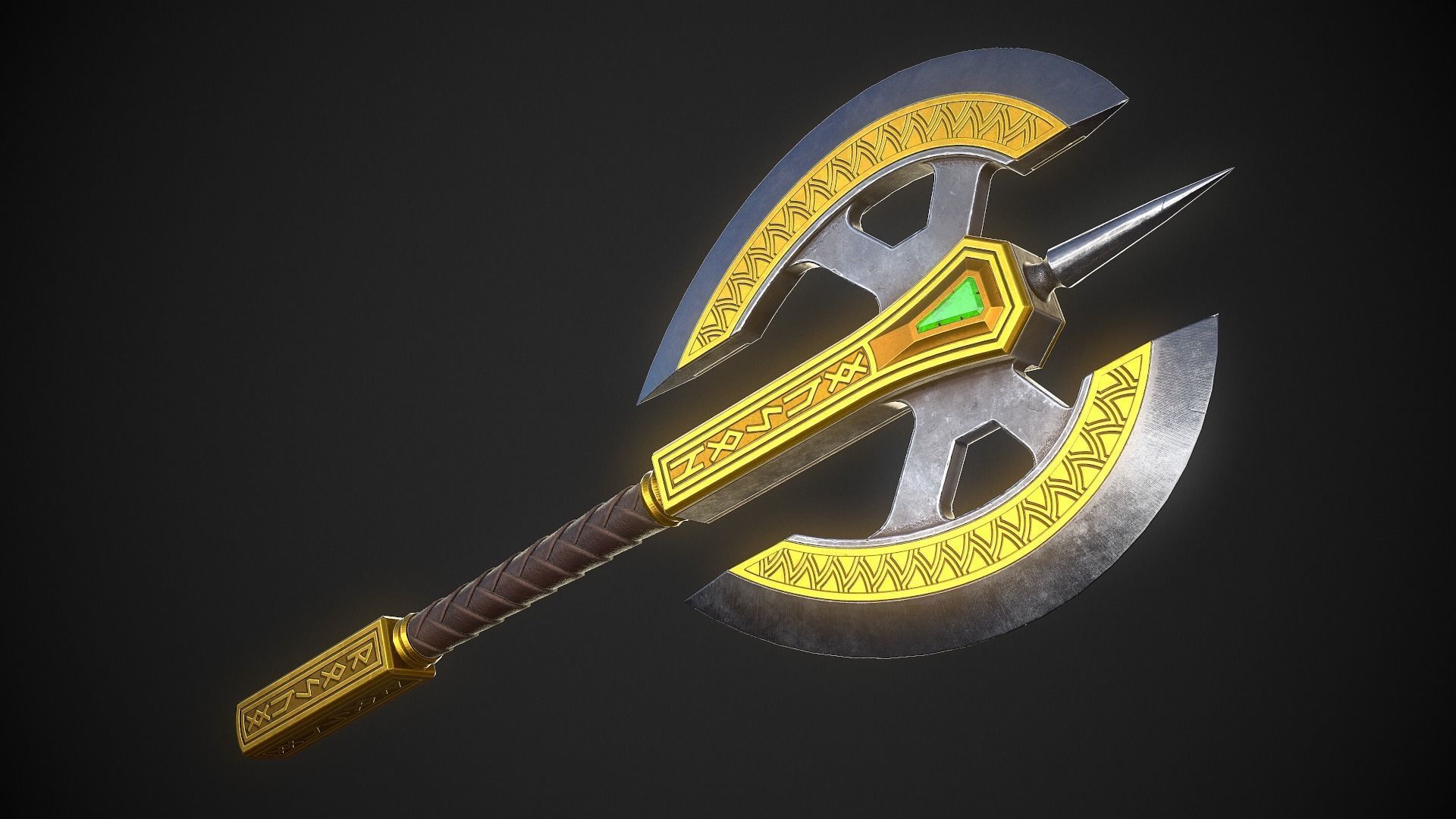 Fantasy Axe 04 - 4 Variations 3D Model Collection_7