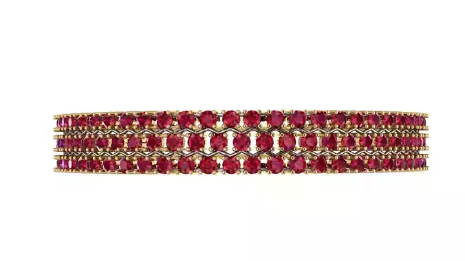 BANGLE bracelet with ruby stones and diamonds