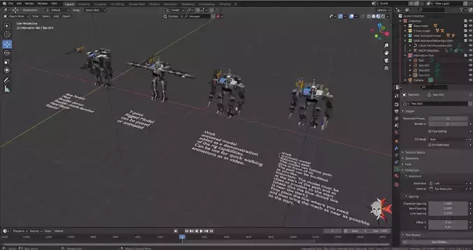 Low Poly Mecha Robot rigged with two animations included