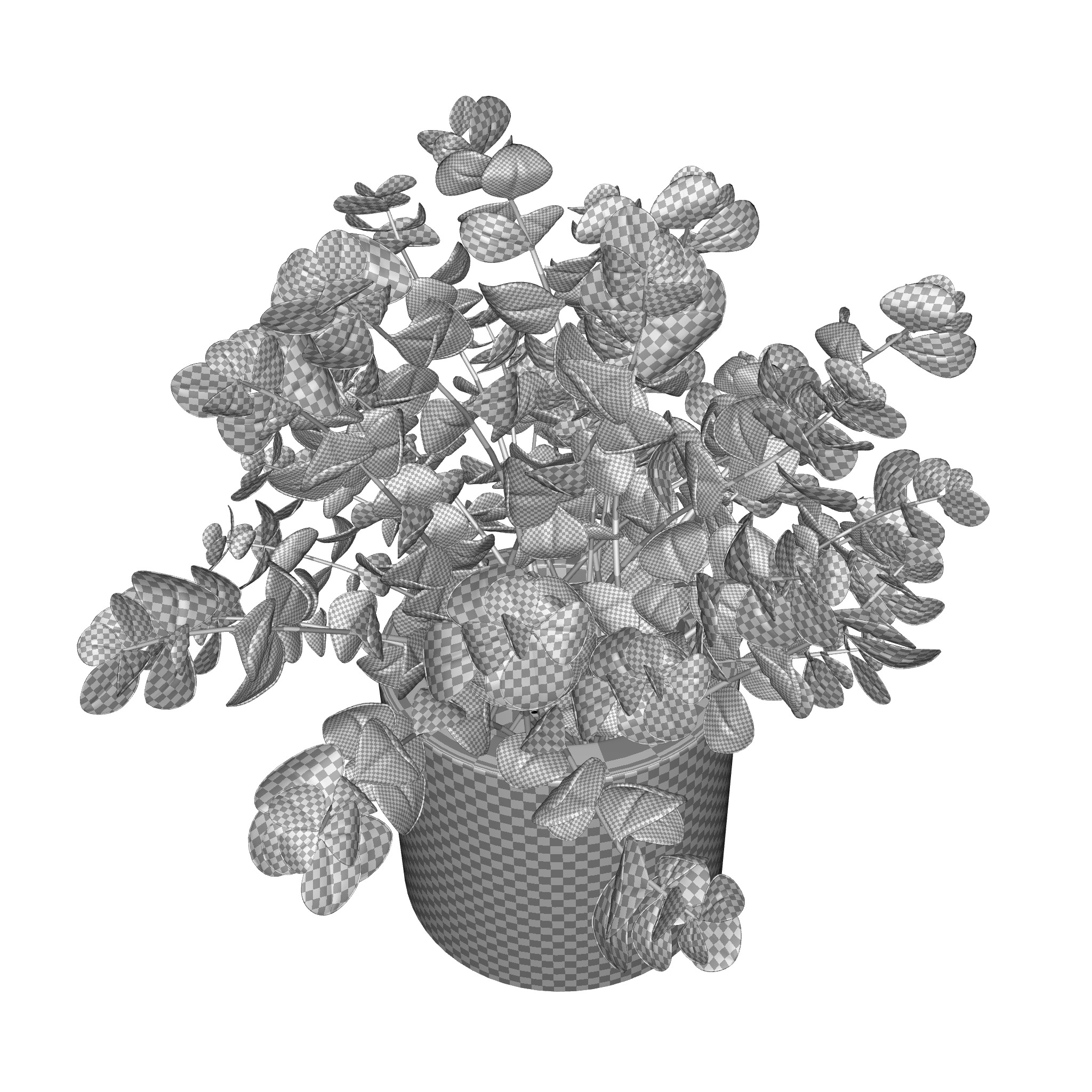 Faux Naturalist Eucalyptus Bonsai Plant 3D model_4