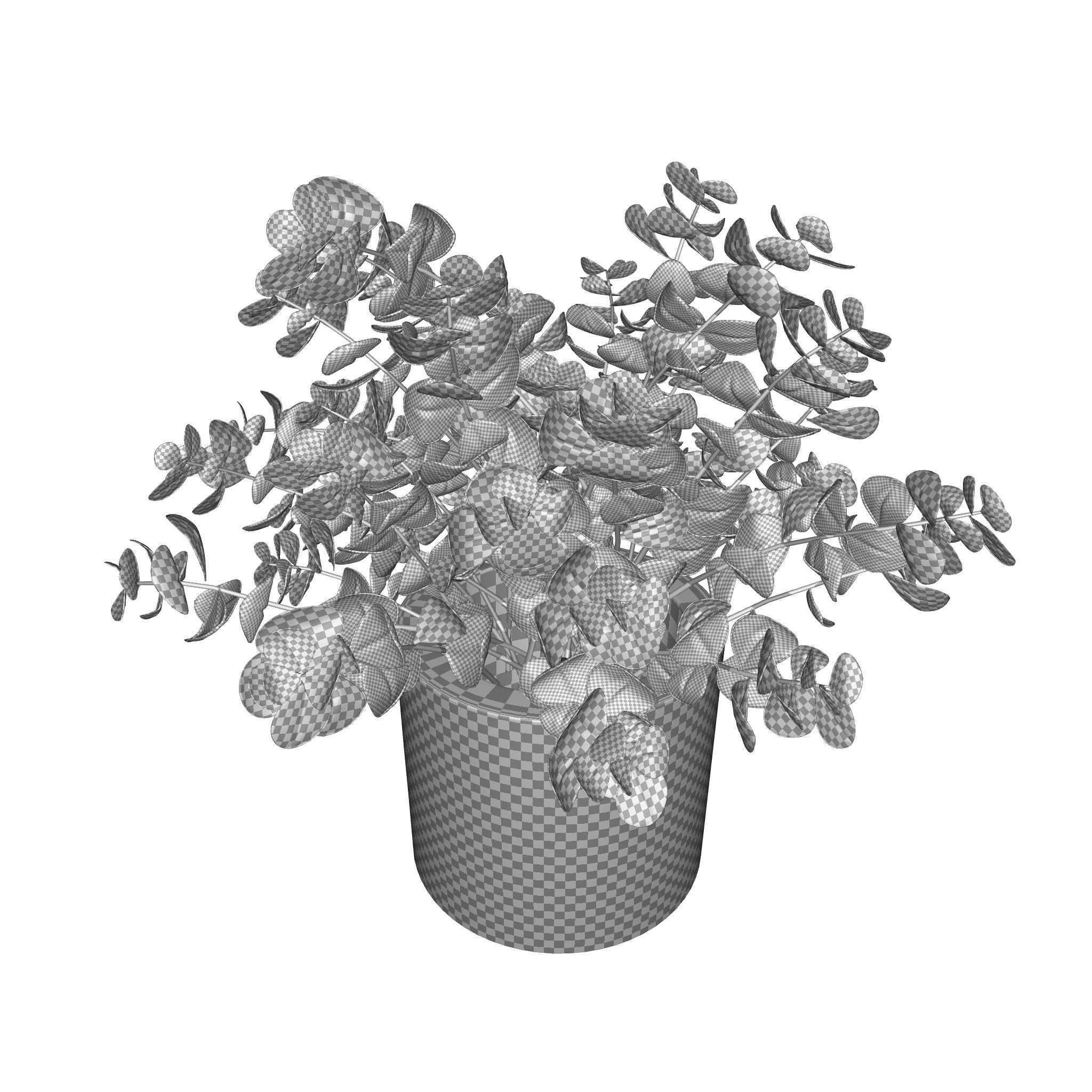 Faux Naturalist Eucalyptus Bonsai Plant 3D model_2