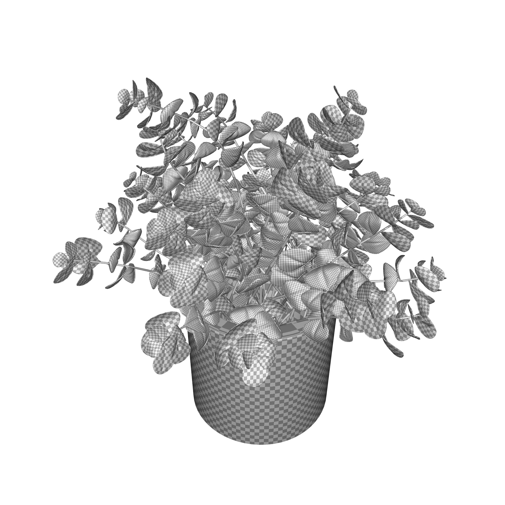 Faux Naturalist Eucalyptus Bonsai Plant 3D model_3