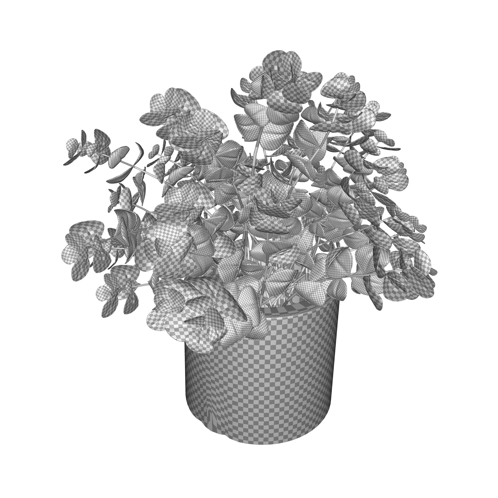 Faux Naturalist Eucalyptus Bonsai Plant 3D model_1