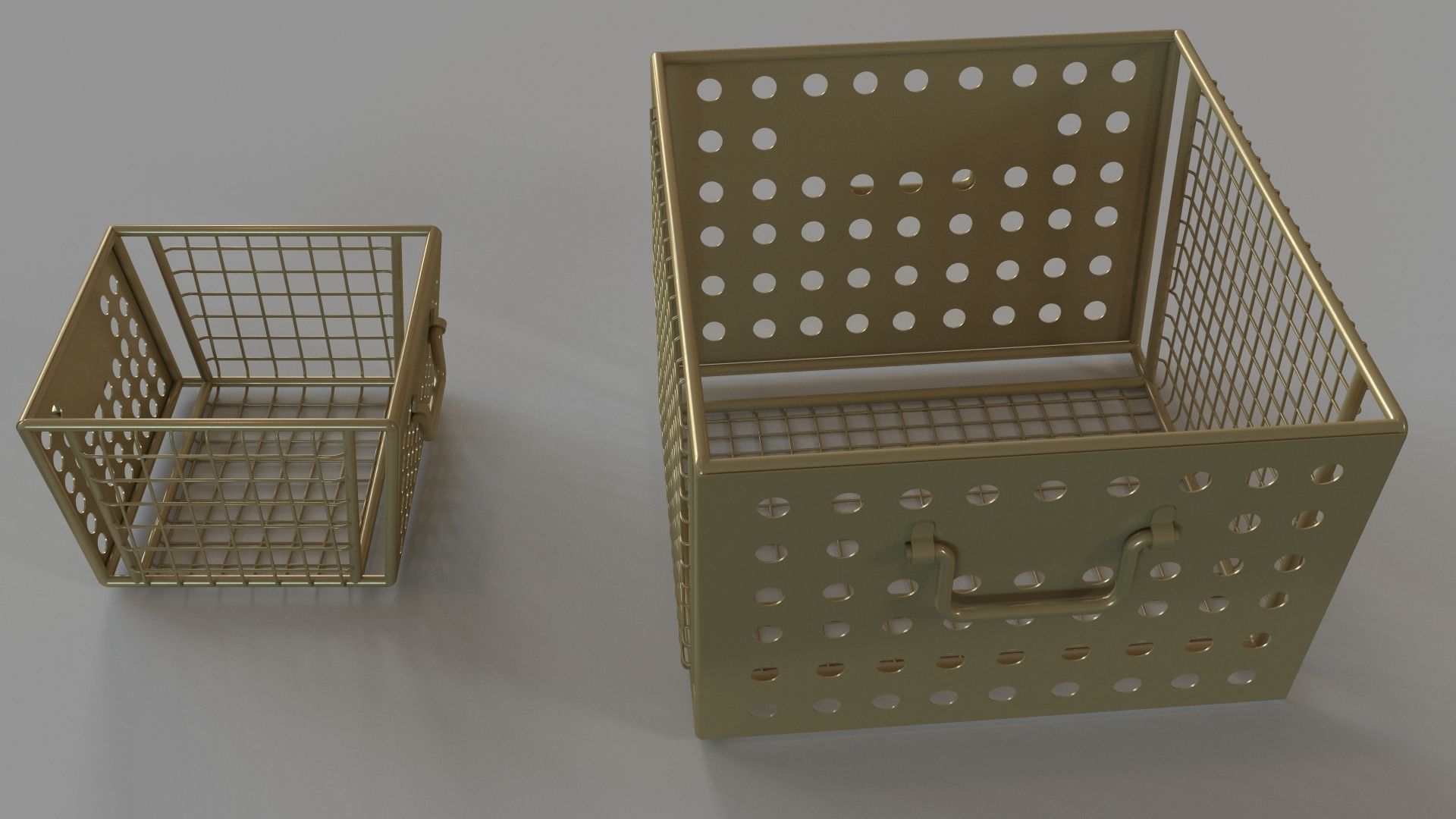 Perforated Metal Storage Large and Small 3D model_1