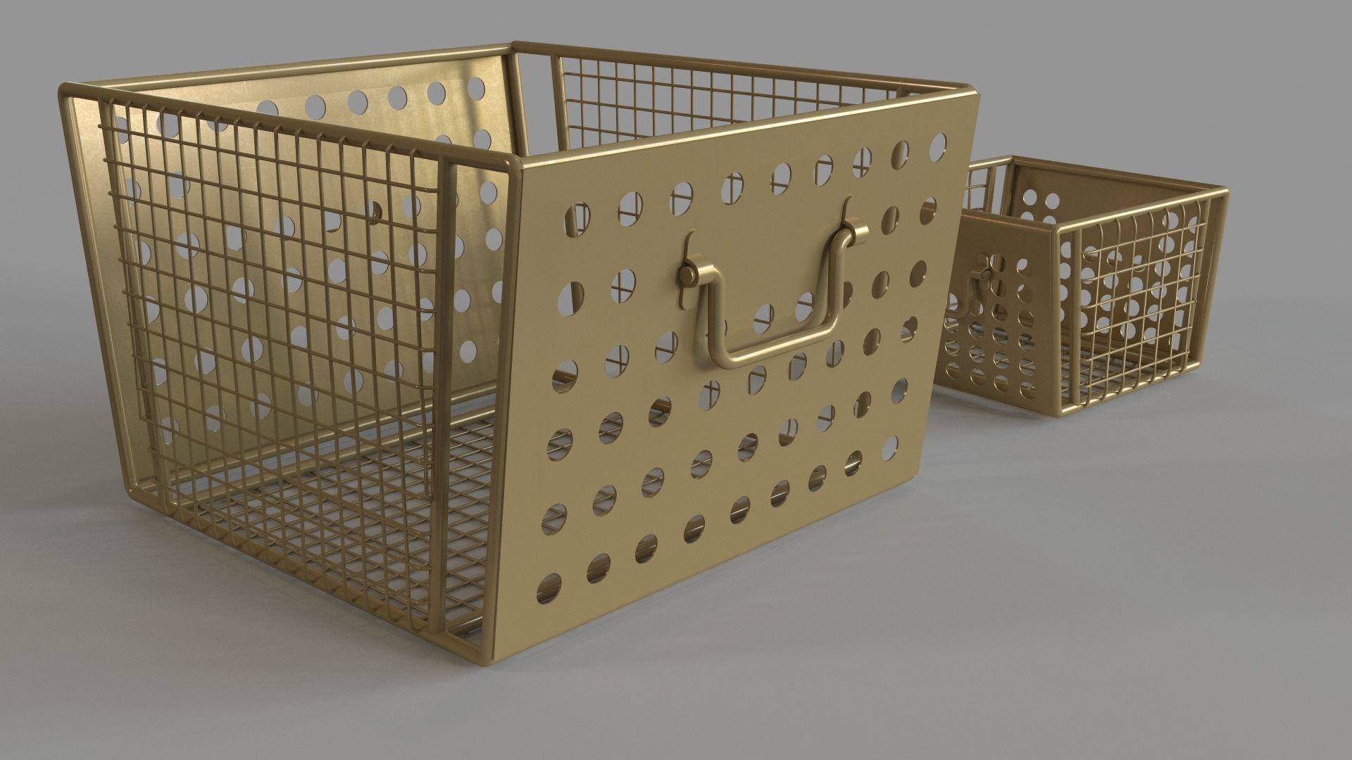 Perforated Metal Storage Large and Small 3D model_2