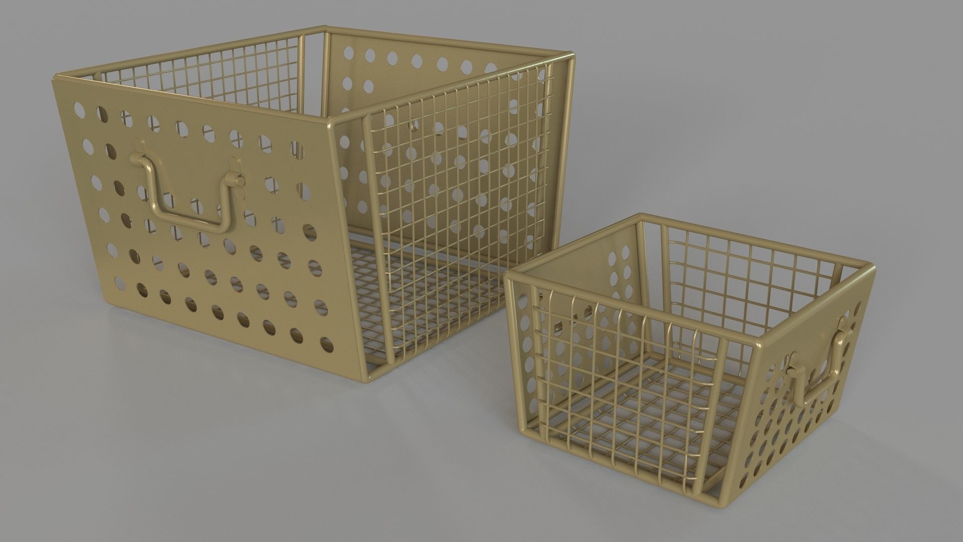 Perforated Metal Storage Large and Small 3D model_3