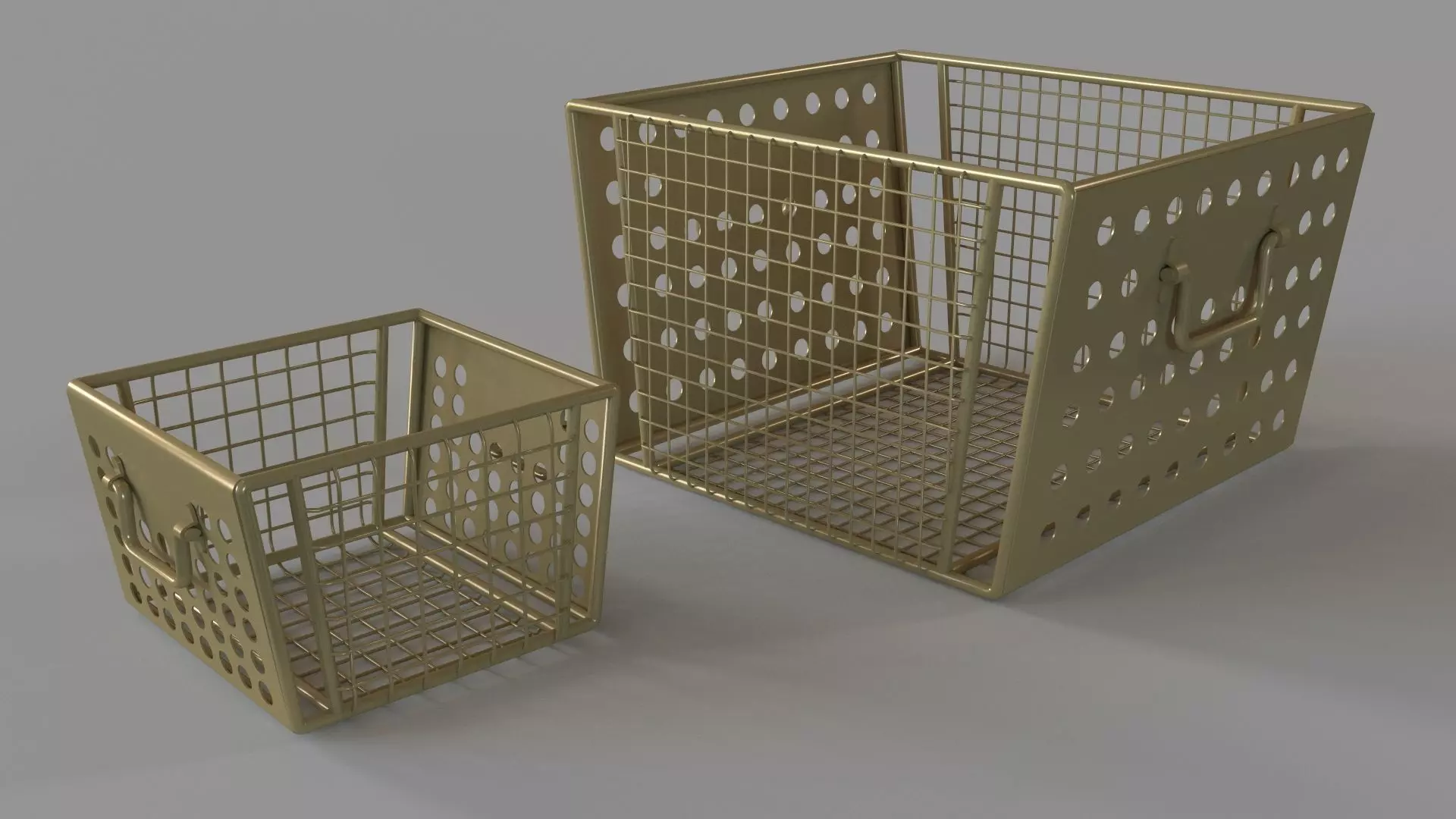 Perforated Metal Storage Large and Small 3D model_0