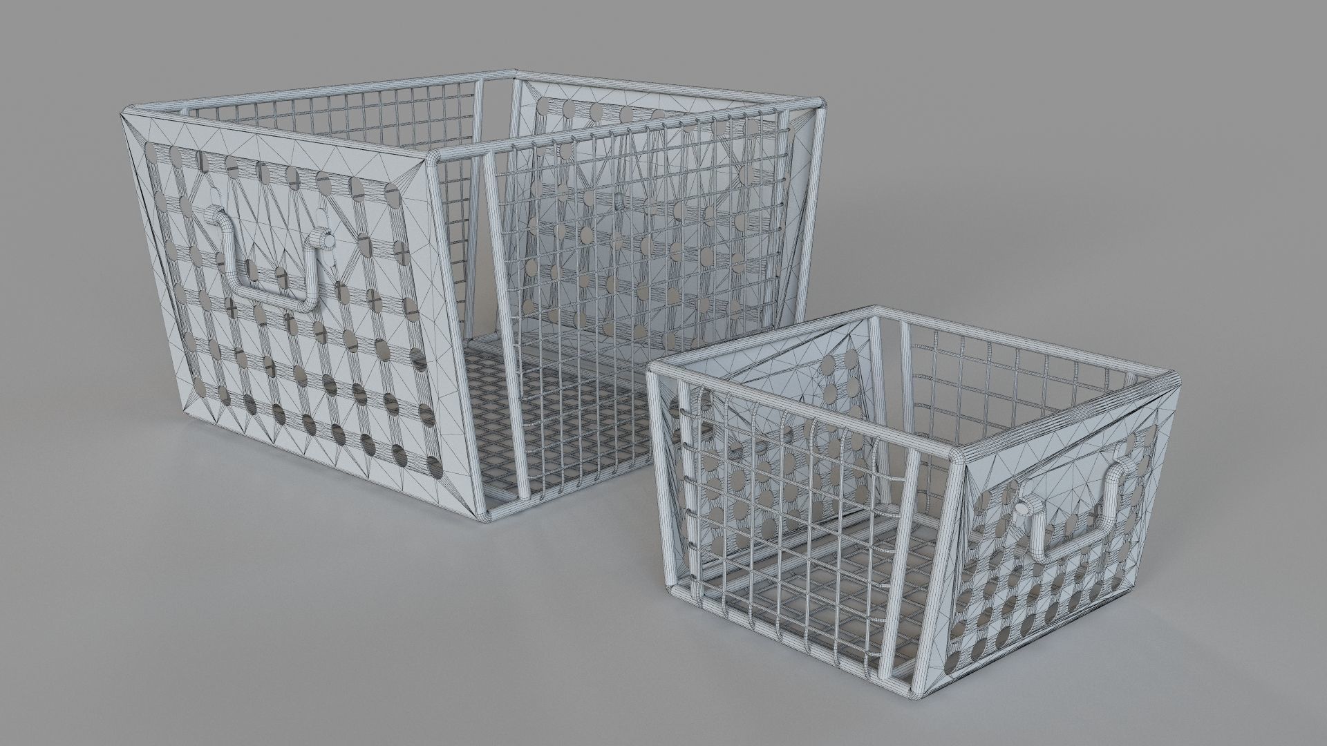 Perforated Metal Storage Large and Small 3D model_4