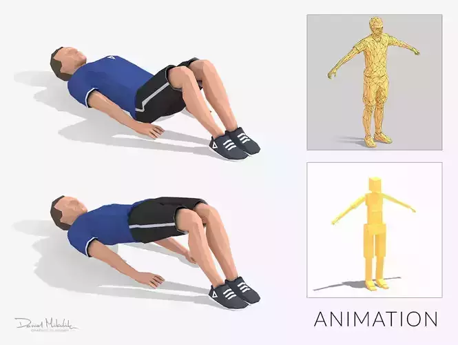 But Up  Exercise Man Animation