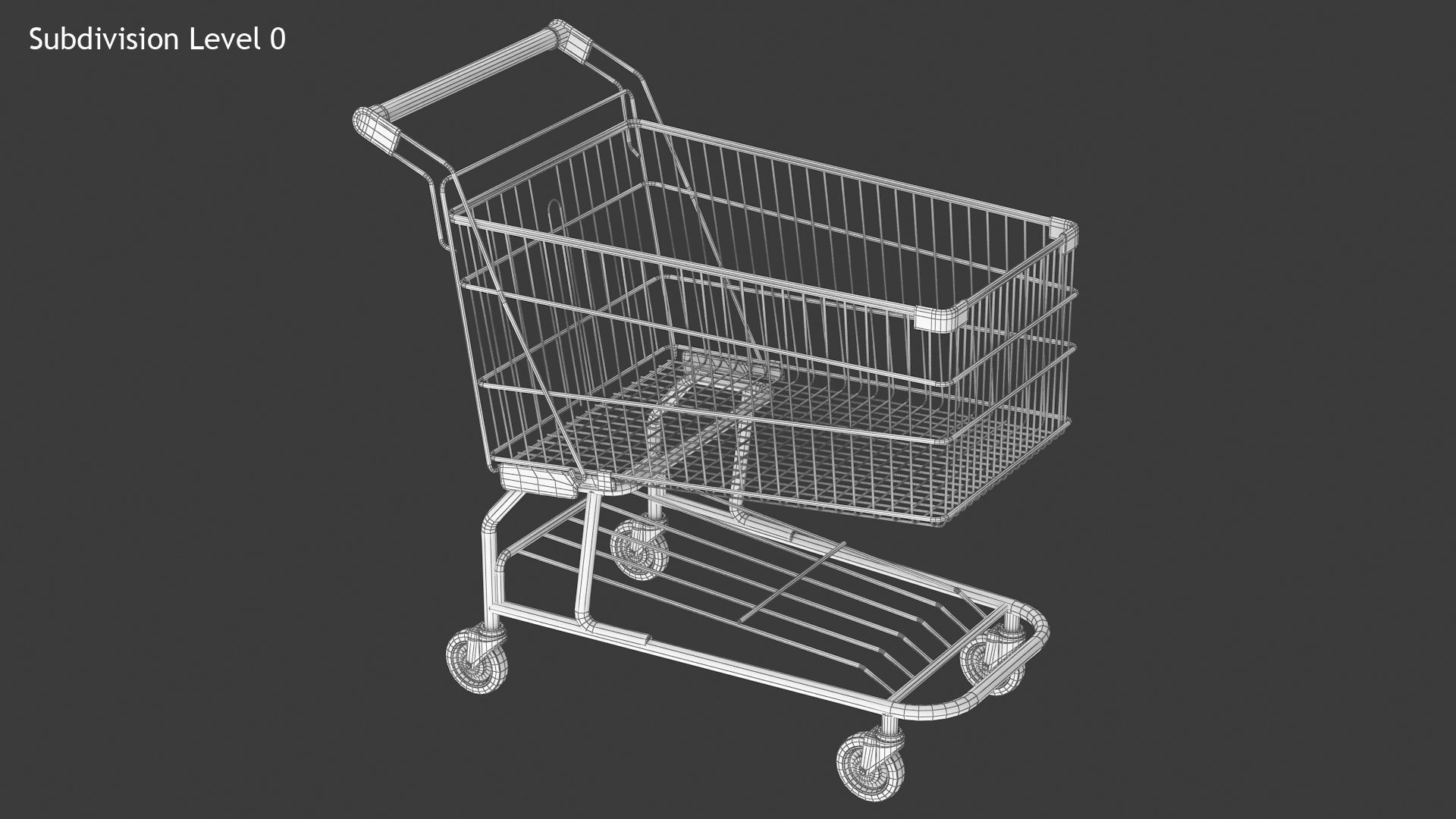 Shopping Cart Low-poly 3D model_9