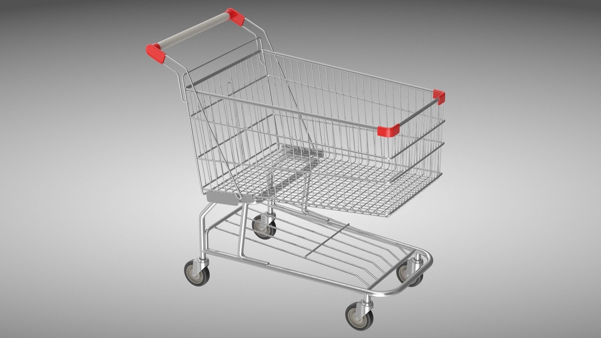 Shopping Cart Low-poly 3D model_2
