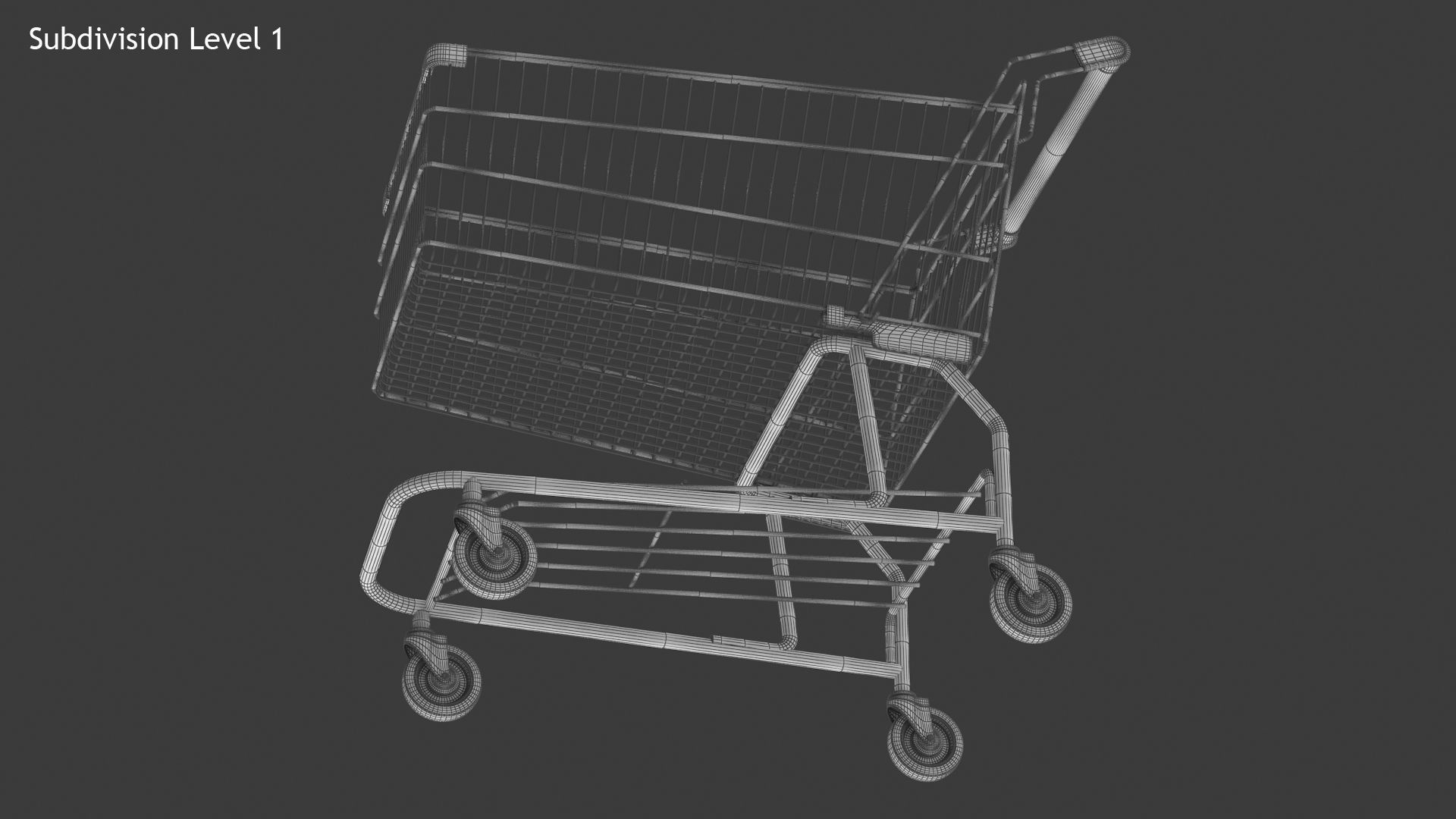 Shopping Cart Low-poly 3D model_12