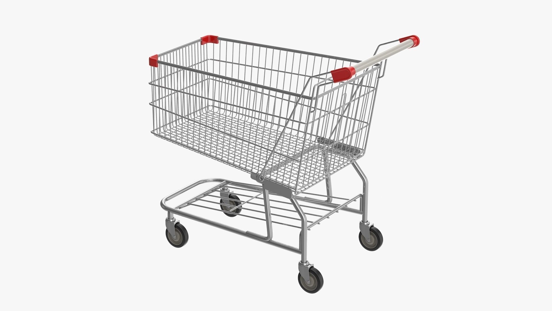 Shopping Cart Low-poly 3D model_4