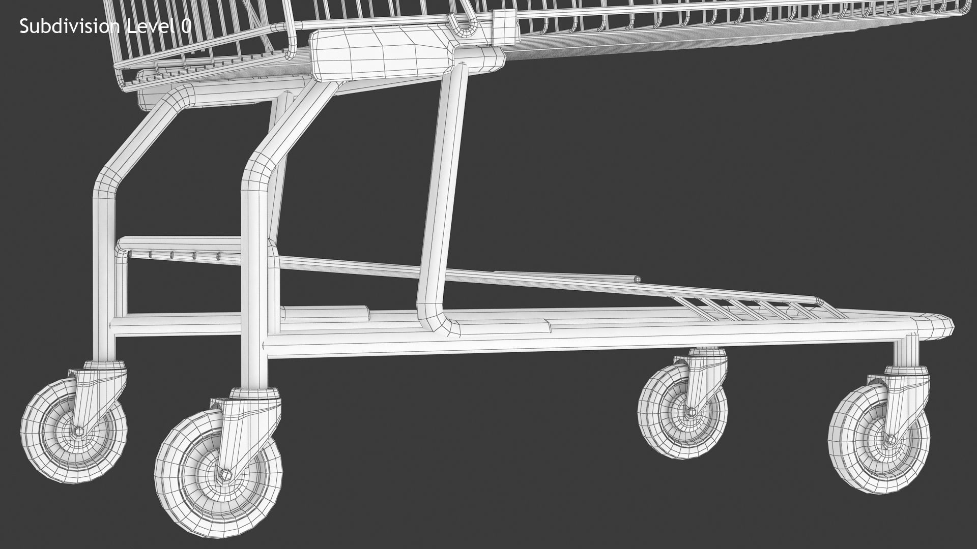 Shopping Cart Low-poly 3D model_13