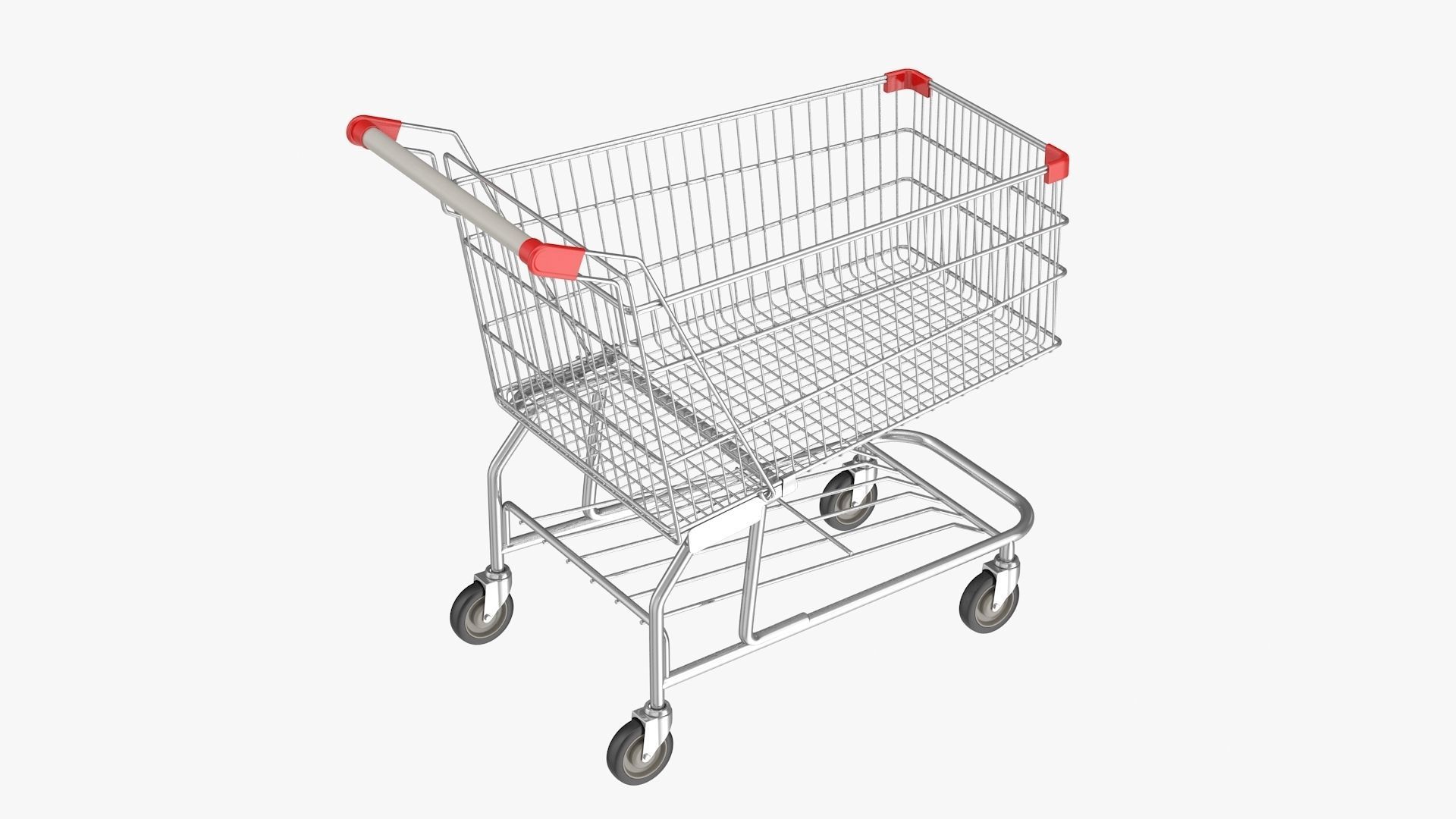 Shopping Cart Low-poly 3D model_5