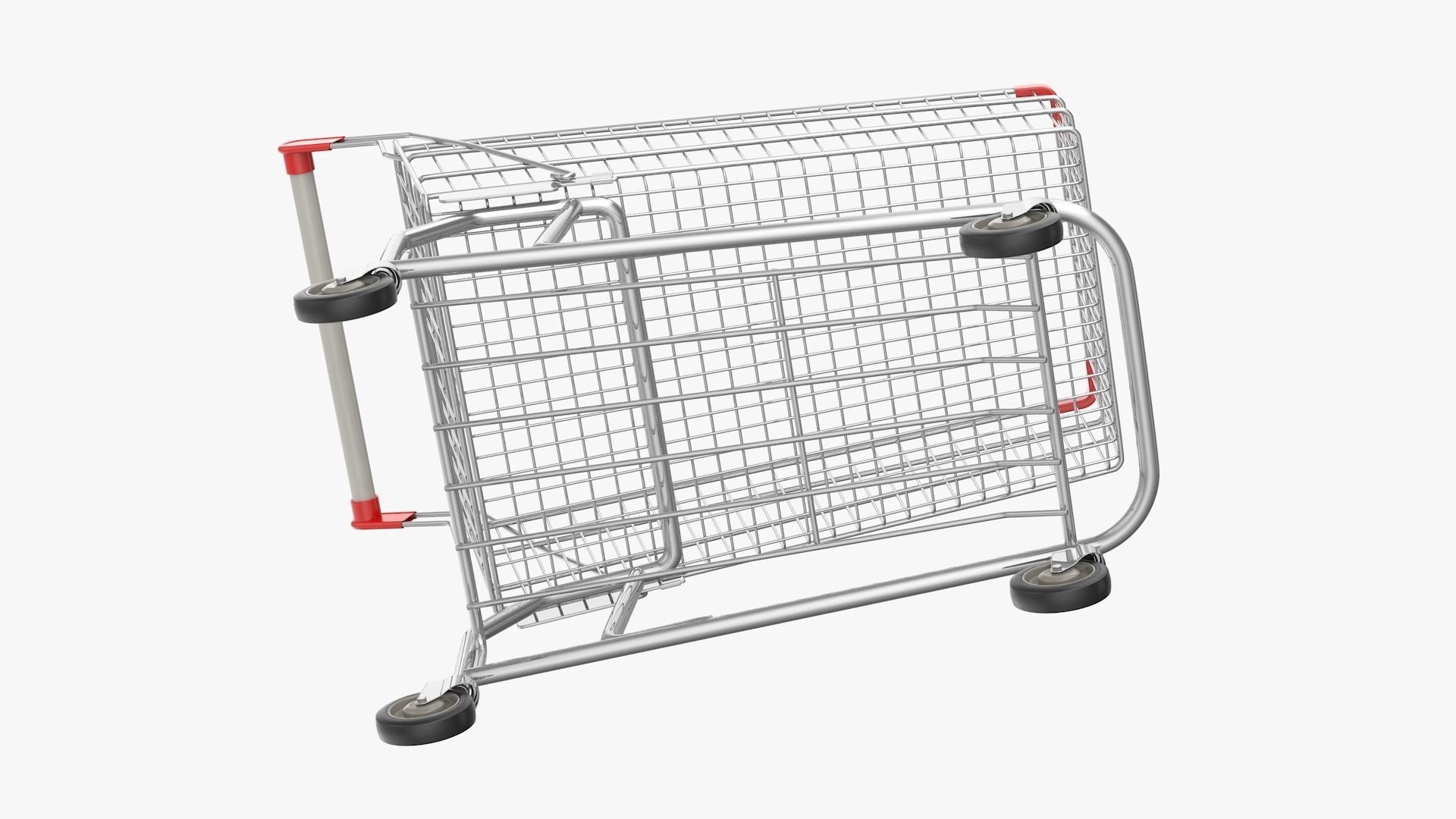 Shopping Cart Low-poly 3D model_7