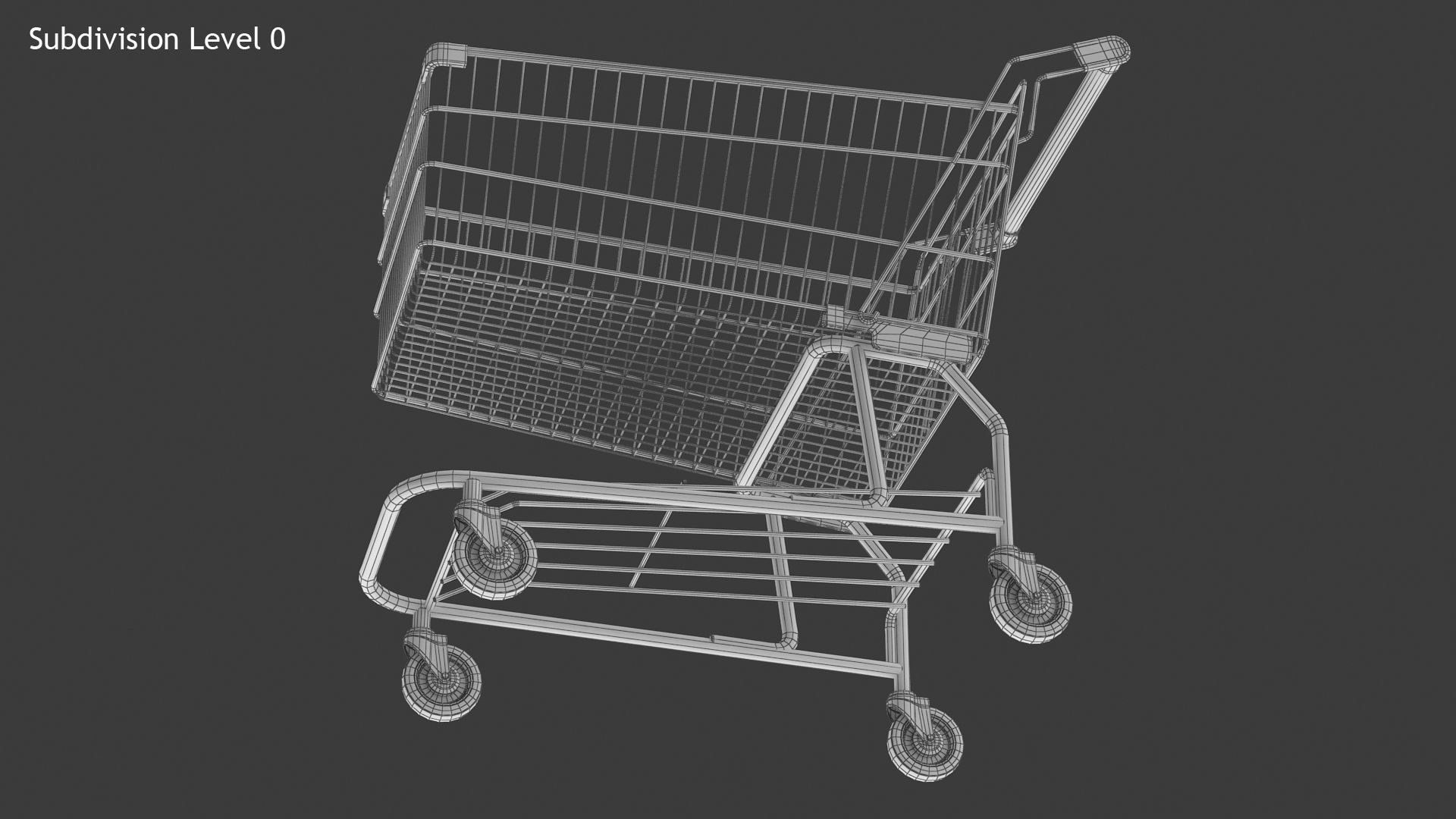 Shopping Cart Low-poly 3D model_11