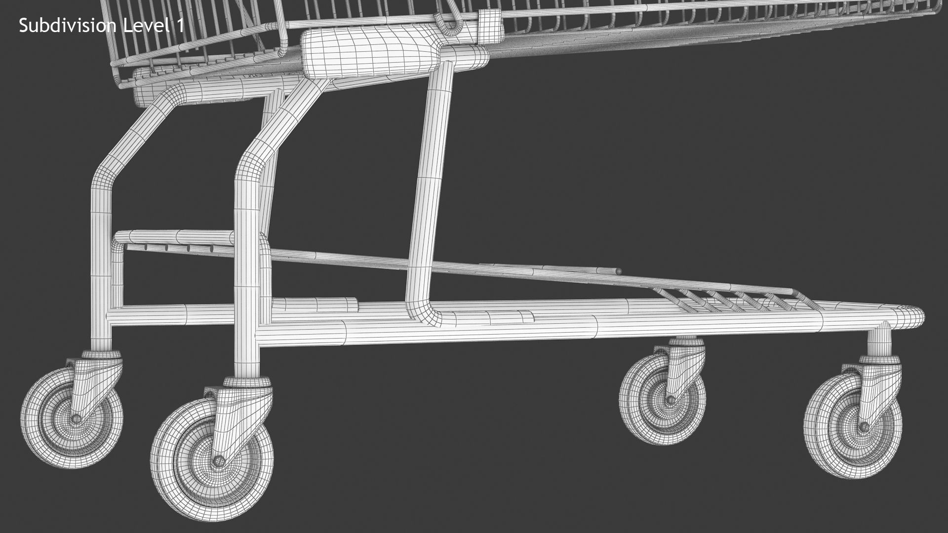 Shopping Cart Low-poly 3D model_14