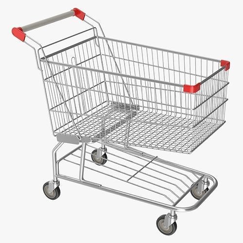 Shopping Cart Low-poly 3D model