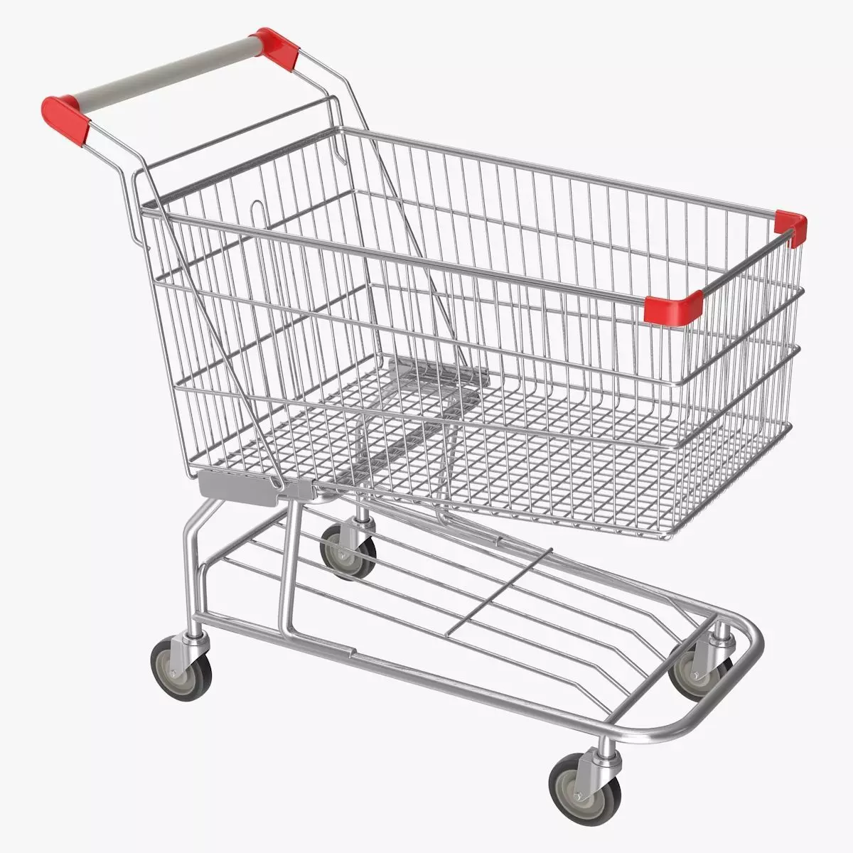 Shopping Cart Low-poly 3D model_0