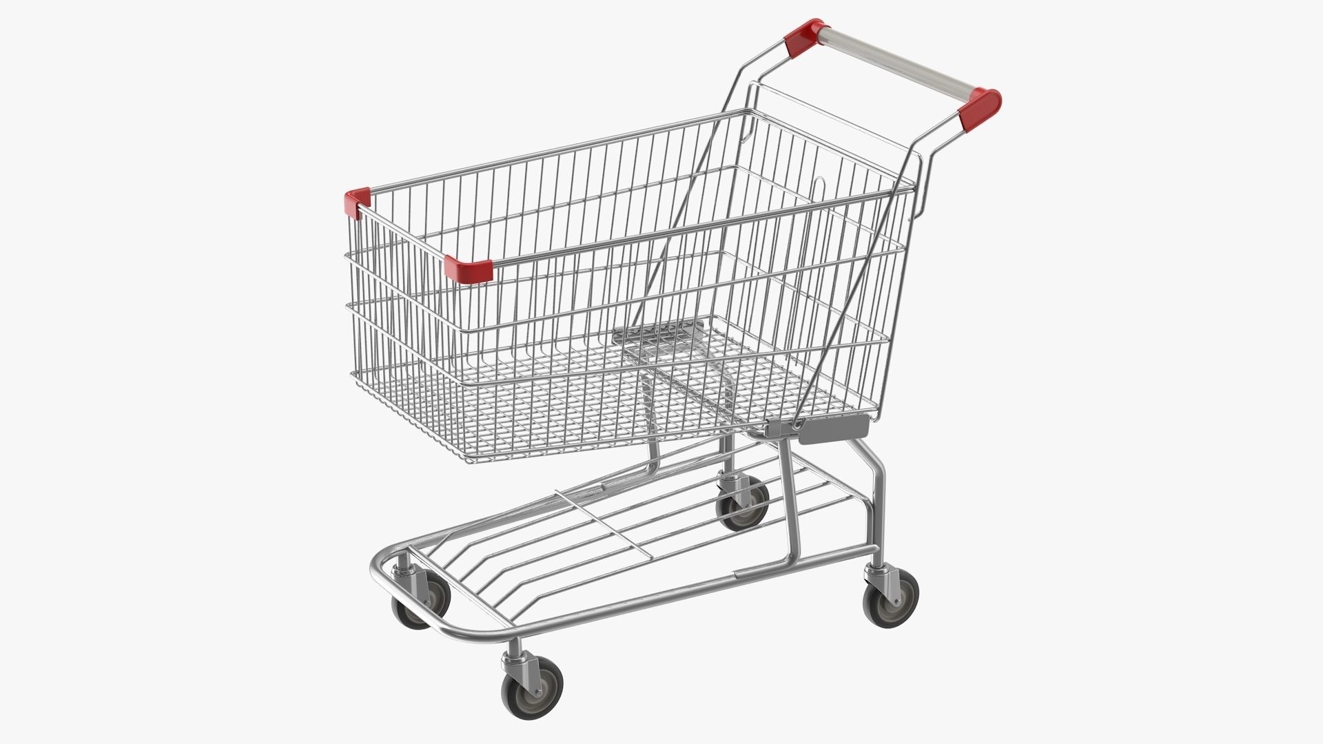 Shopping Cart Low-poly 3D model_3