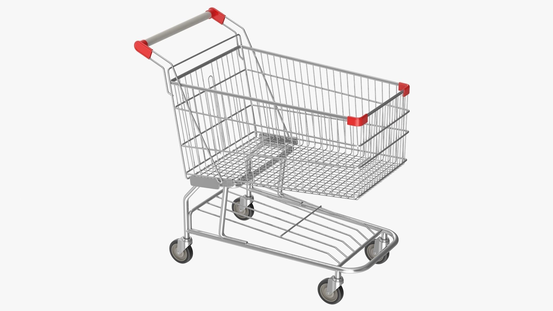 Shopping Cart Low-poly 3D model_1