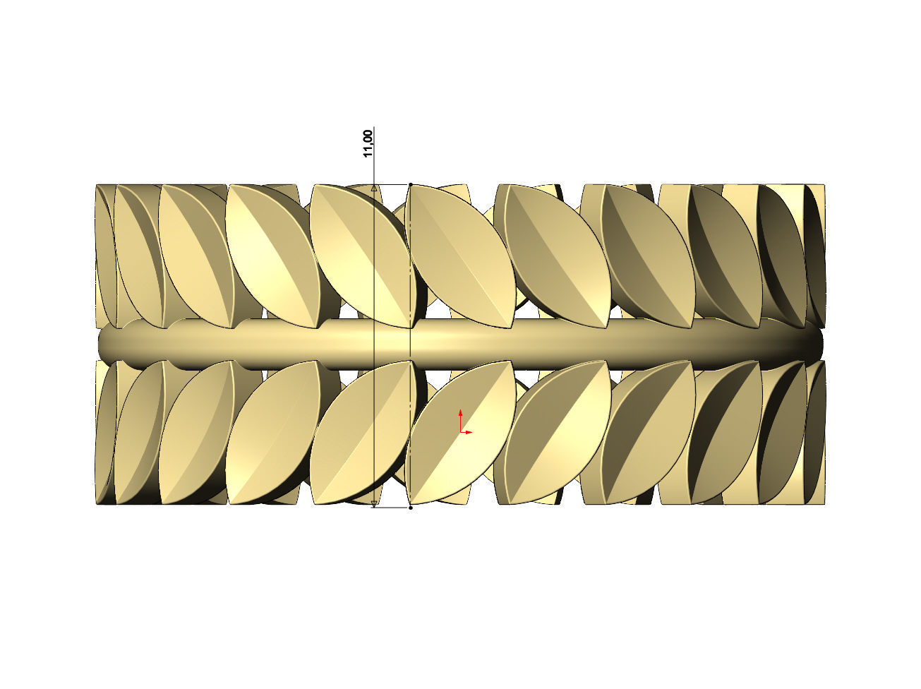 Double row eternity leaf motif band US size 5to13 3D print model_7