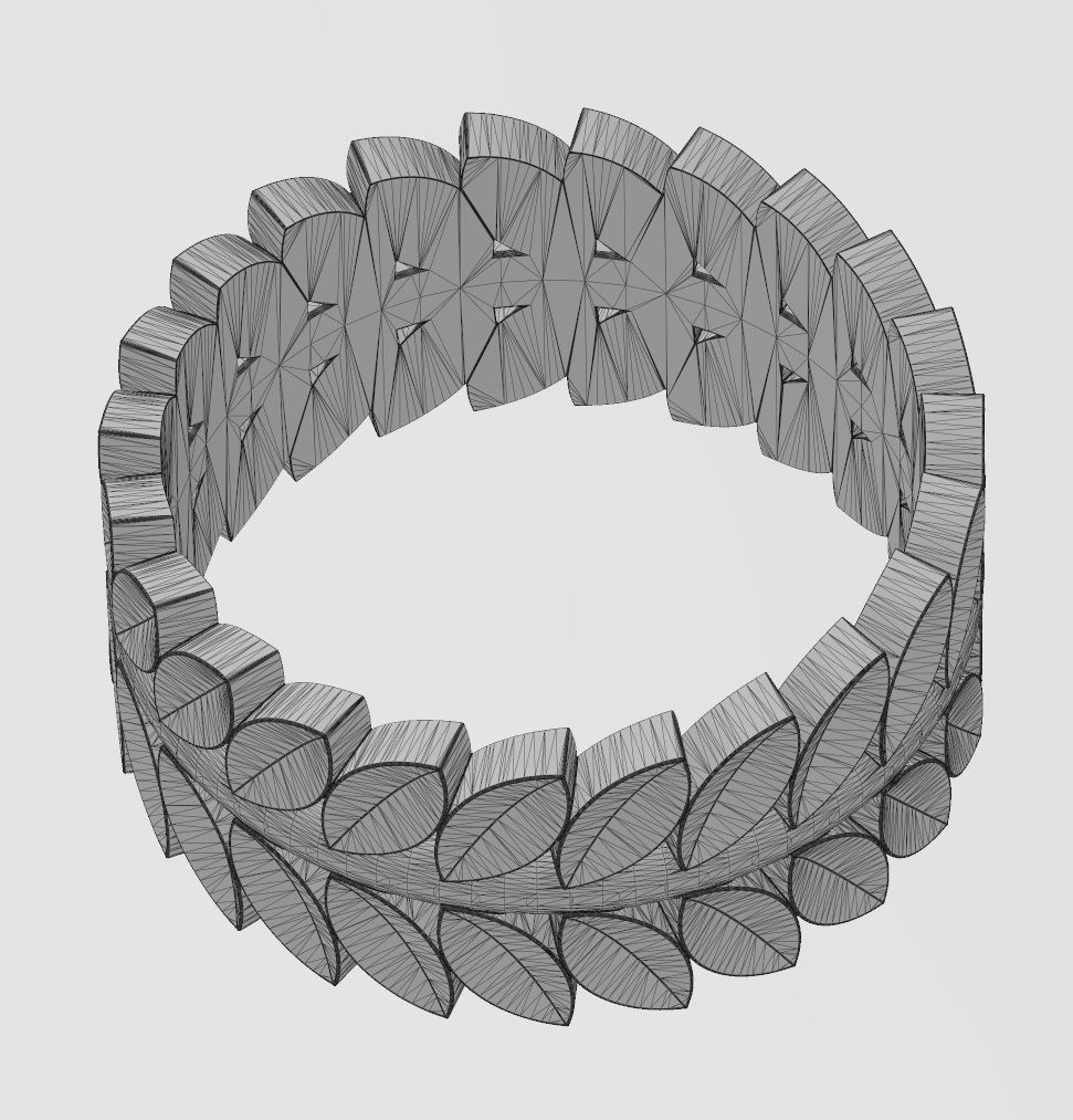 Double row eternity leaf motif band US size 5to13 3D print model_13