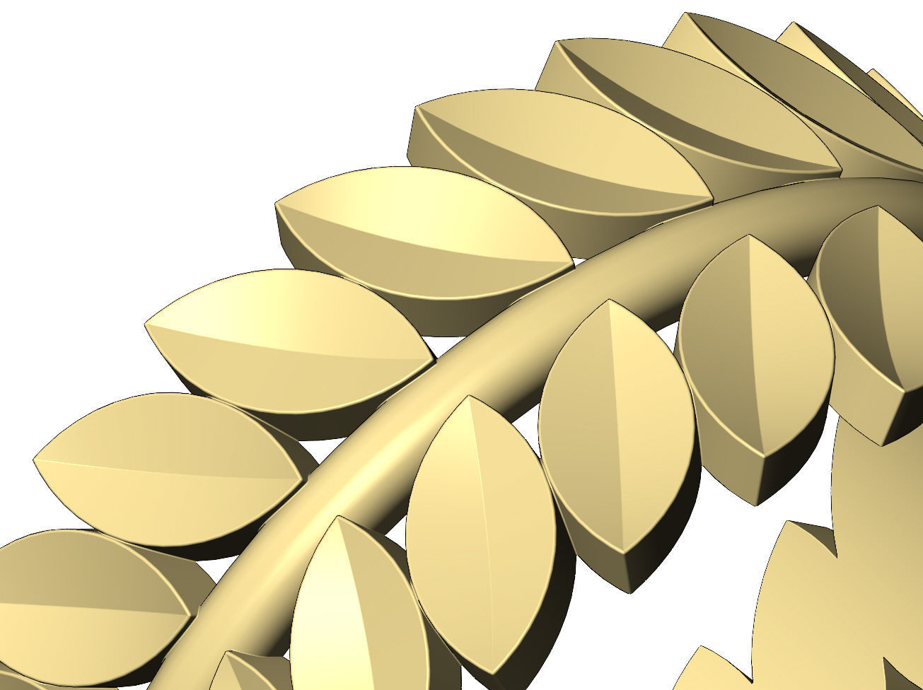 Double row eternity leaf motif band US size 5to13 3D print model_8