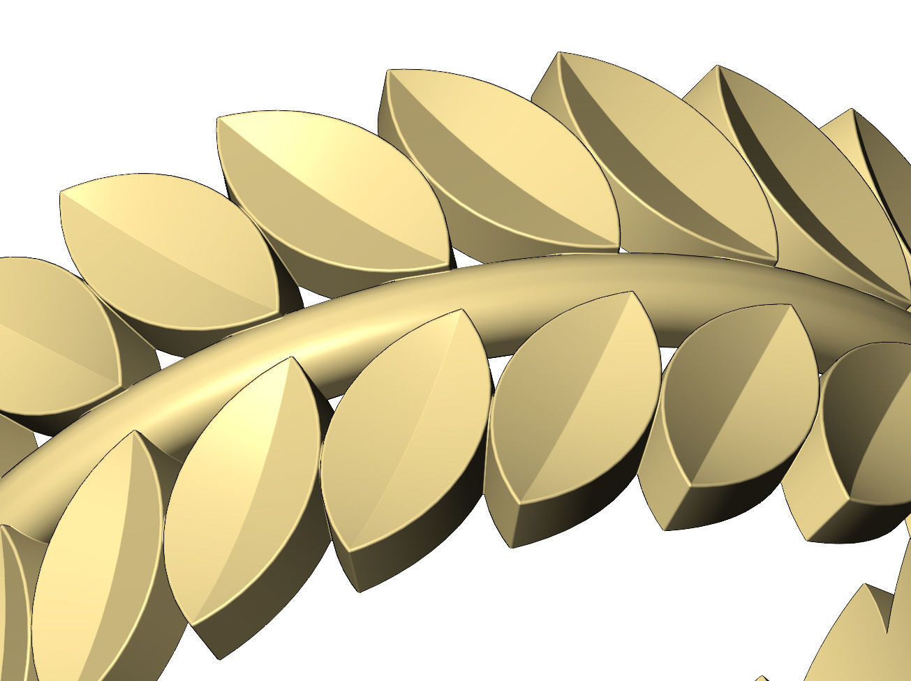 Double row eternity leaf motif band US size 5to13 3D print model_5