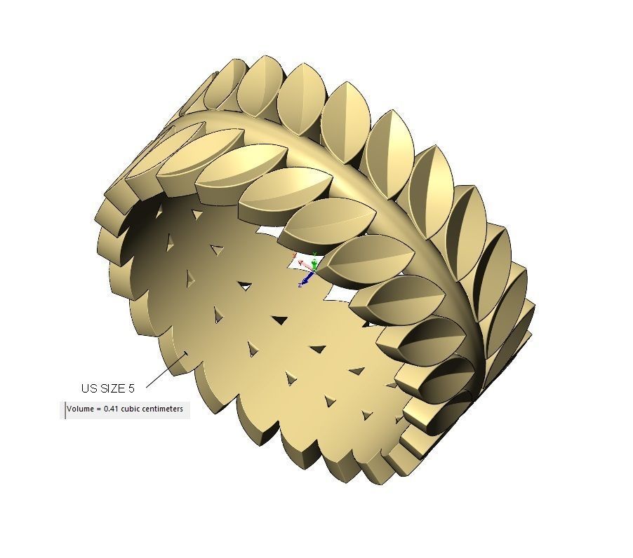 Double row eternity leaf motif band US size 5to13 3D print model_15