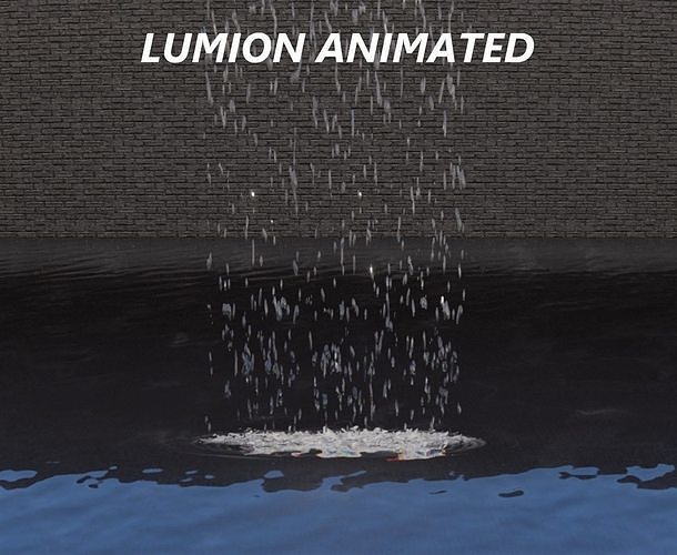 Lumion fountain - animated Low-poly 3D model