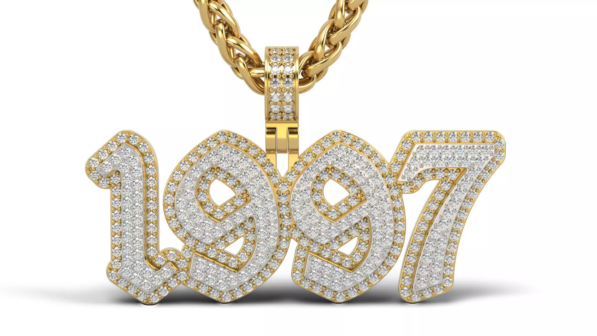 Old English 1997 stone and solid 3D print model