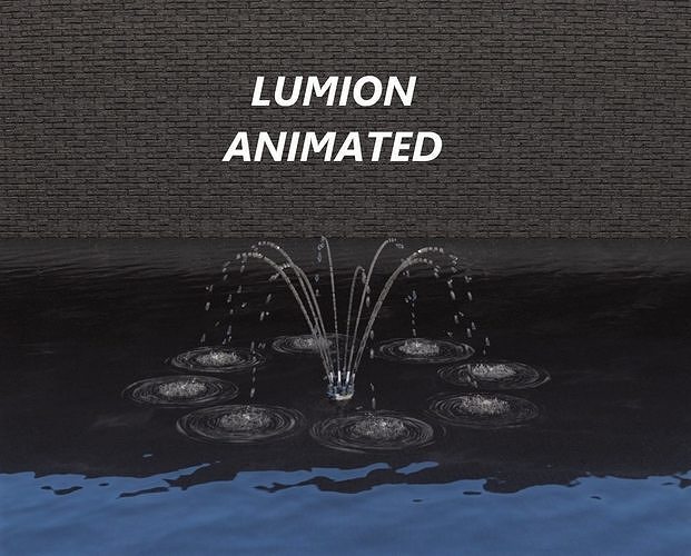 Lumion fountain - animated Low-poly 3D model