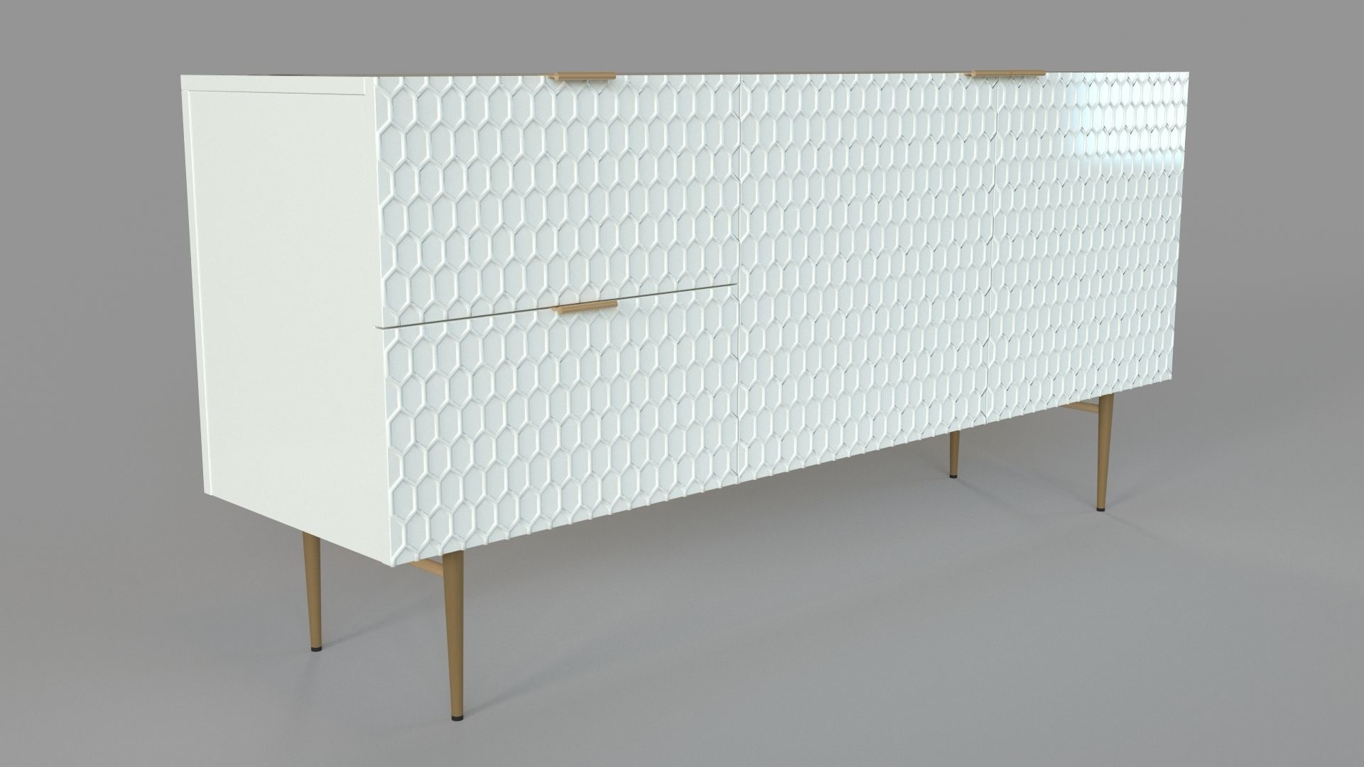 Audrey Dining Buffet Parchment 3D model_2