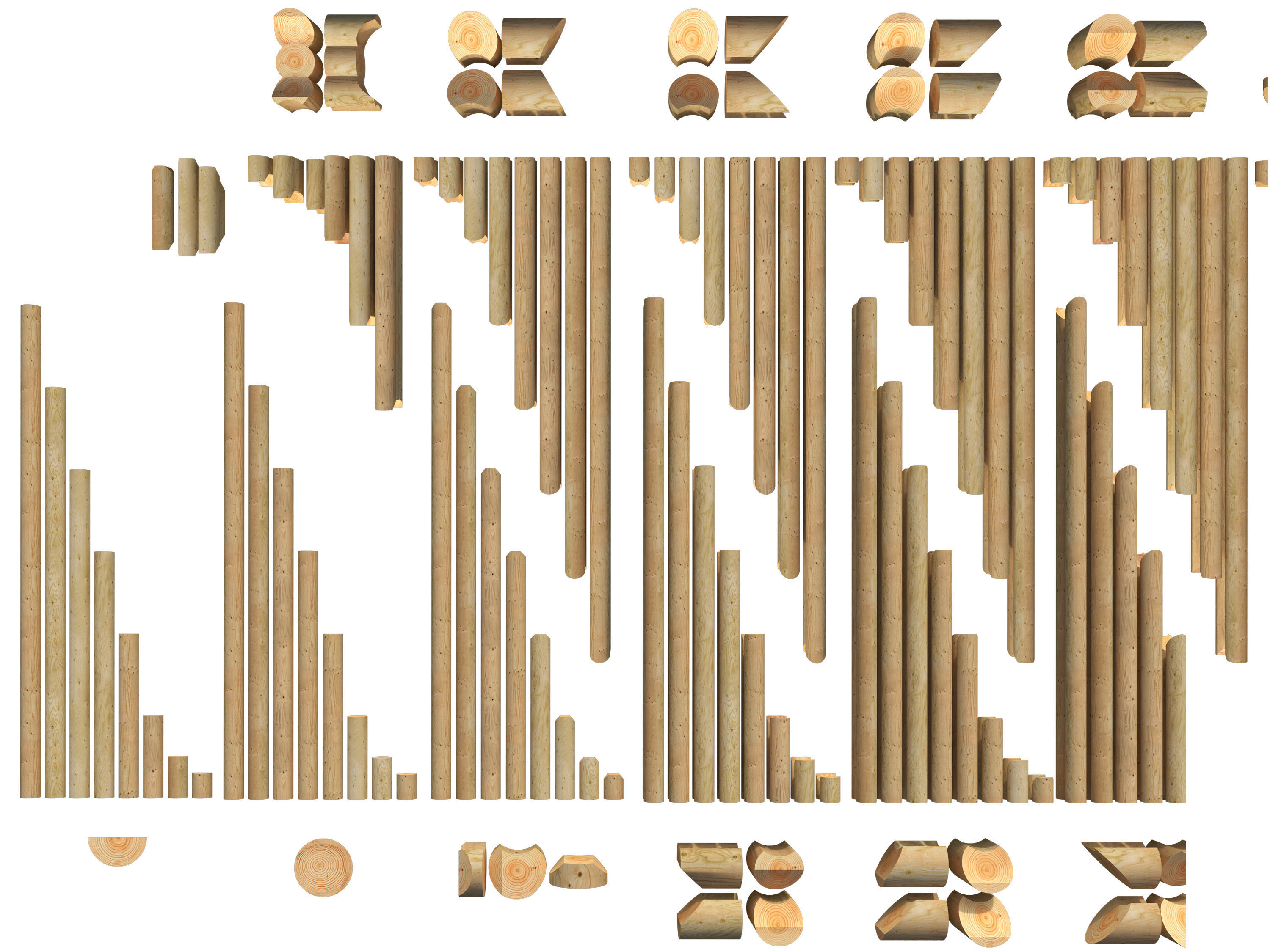 Log house constructor kitbash 3D model_9