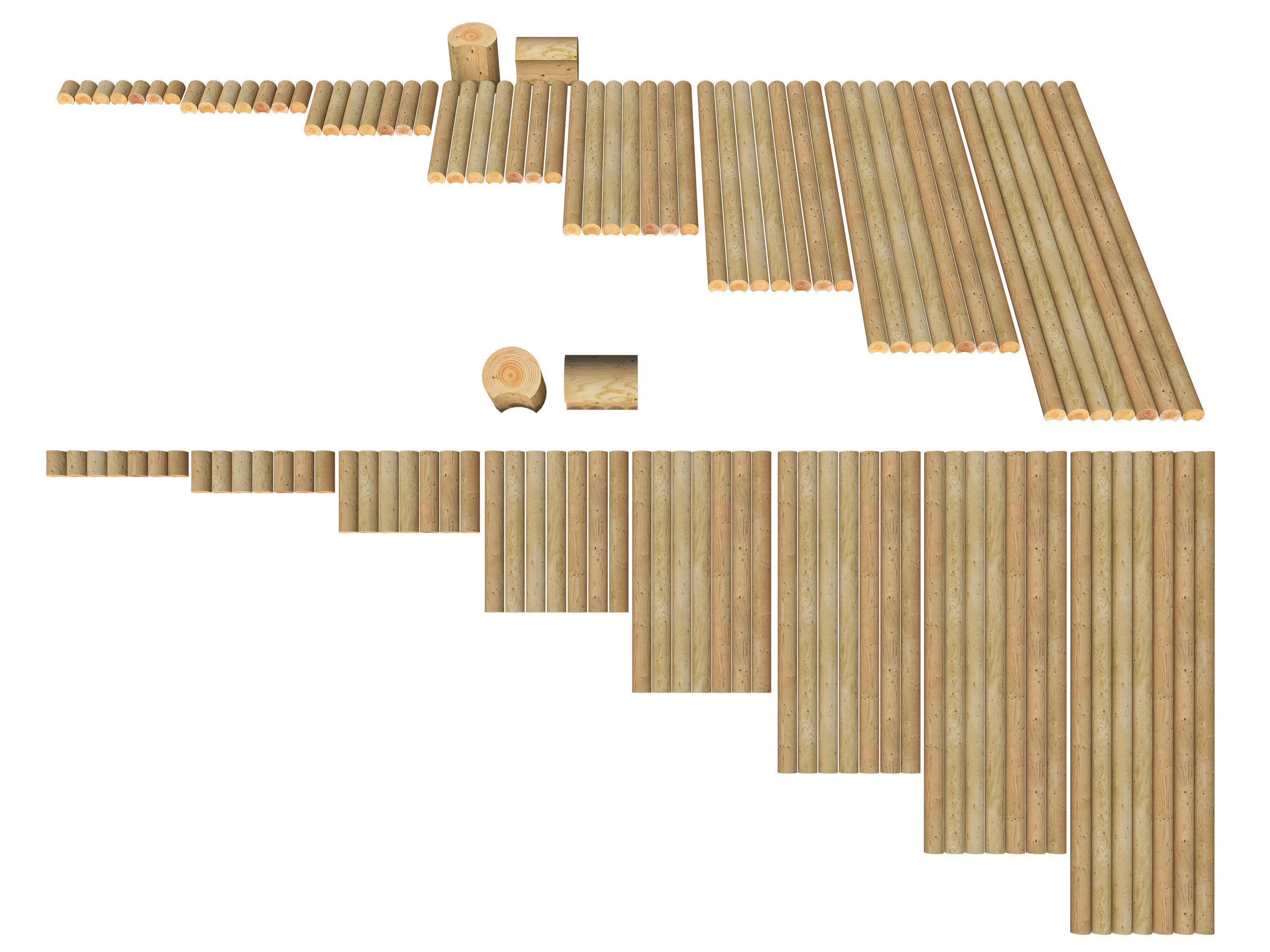 Log house constructor kitbash 3D model_10