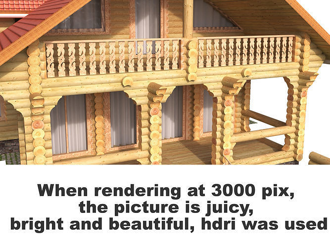 Log house constructor kitbash 3D model 3
