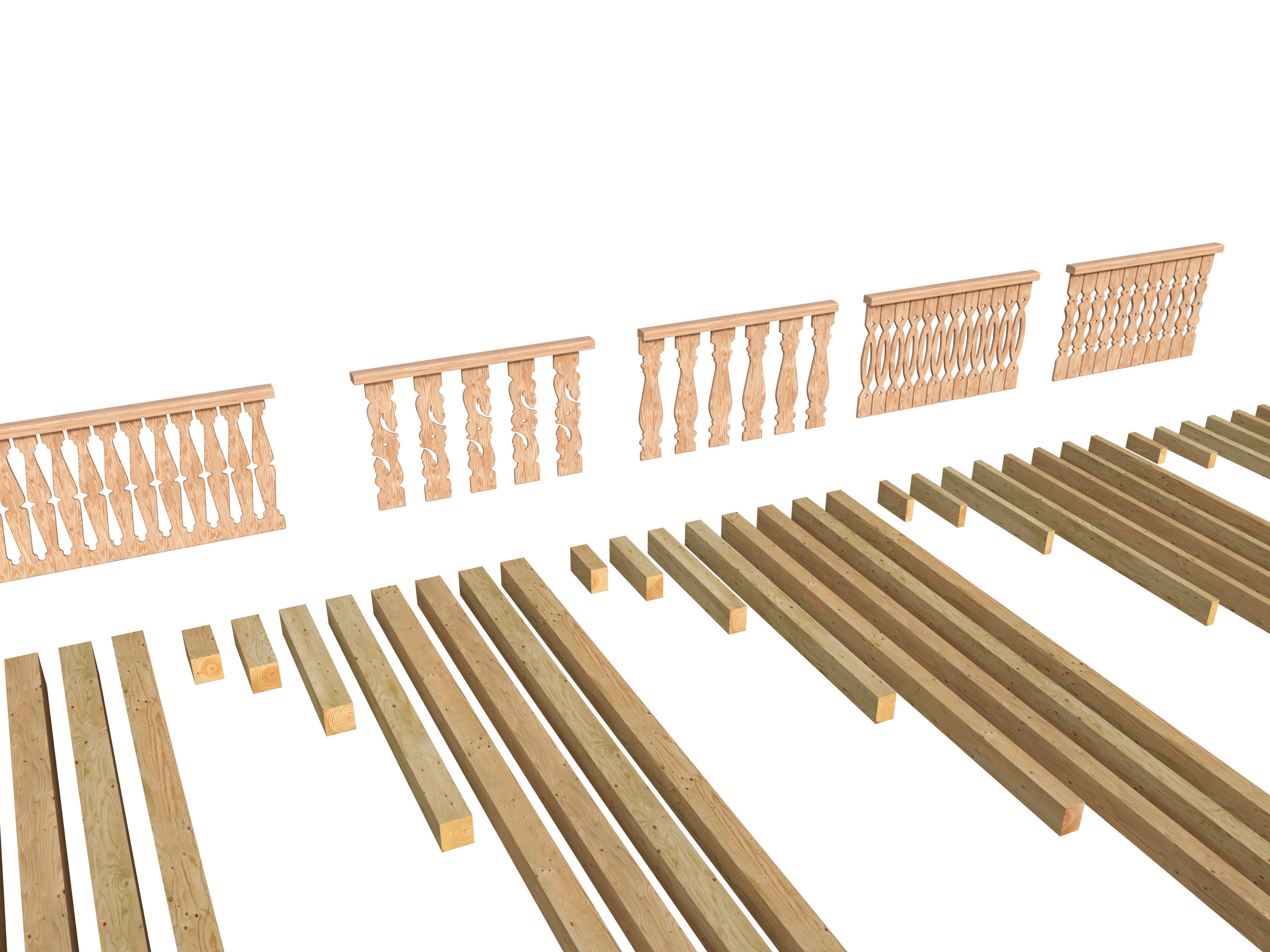 Log house constructor kitbash 3D model_11