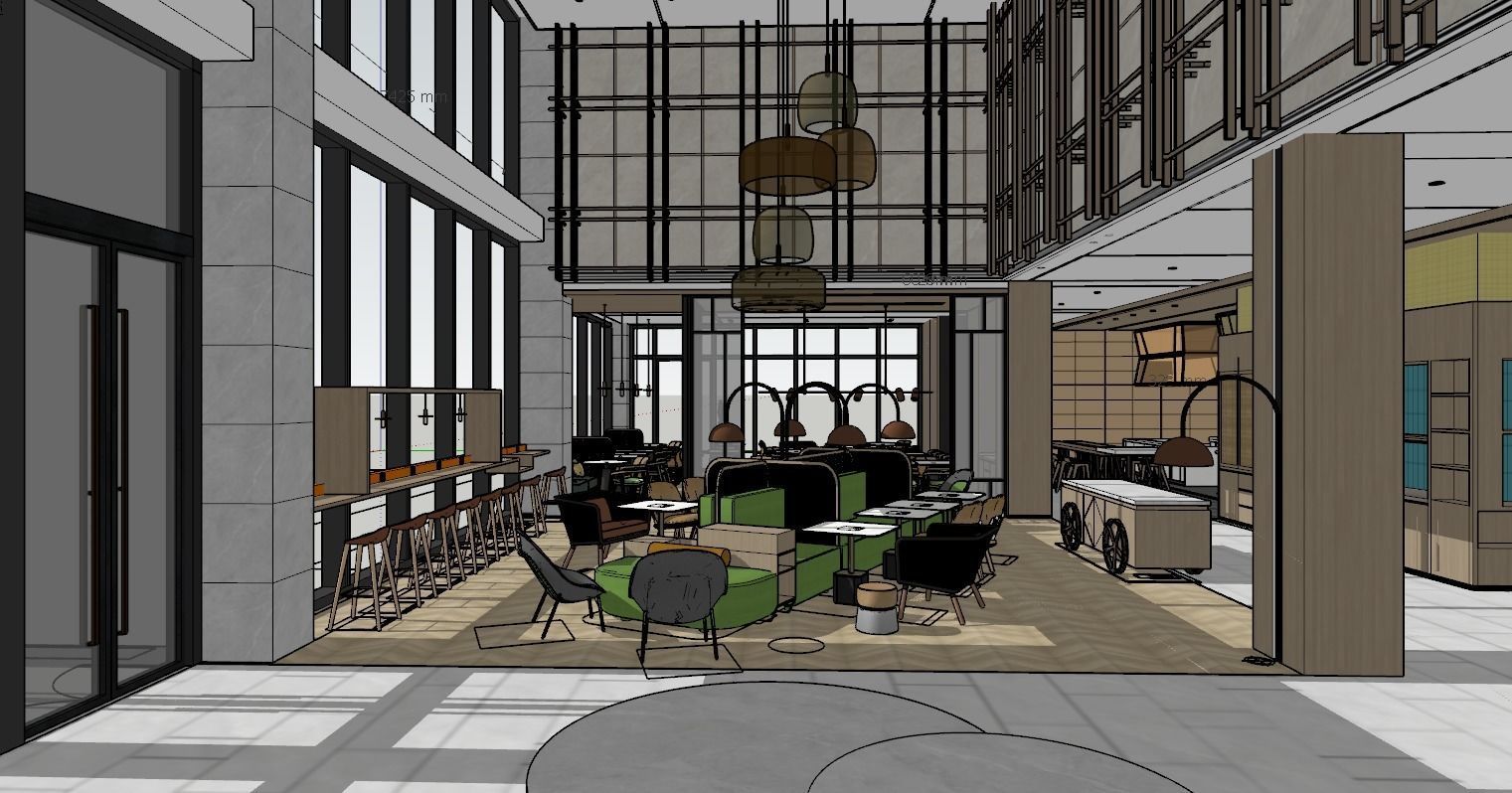 Home2 Suites by Hilton lobby 3D model_1