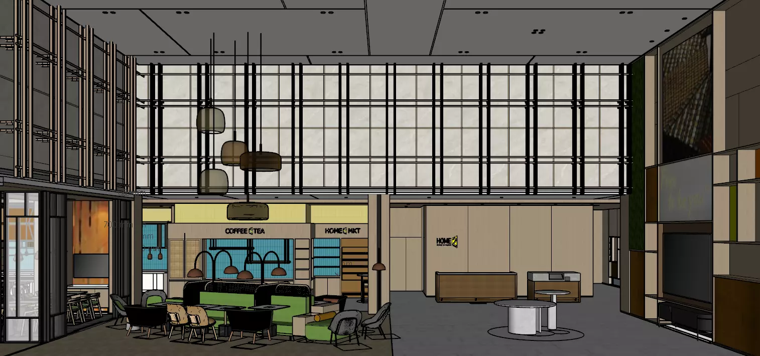 Home2 Suites by Hilton lobby 3D model_0