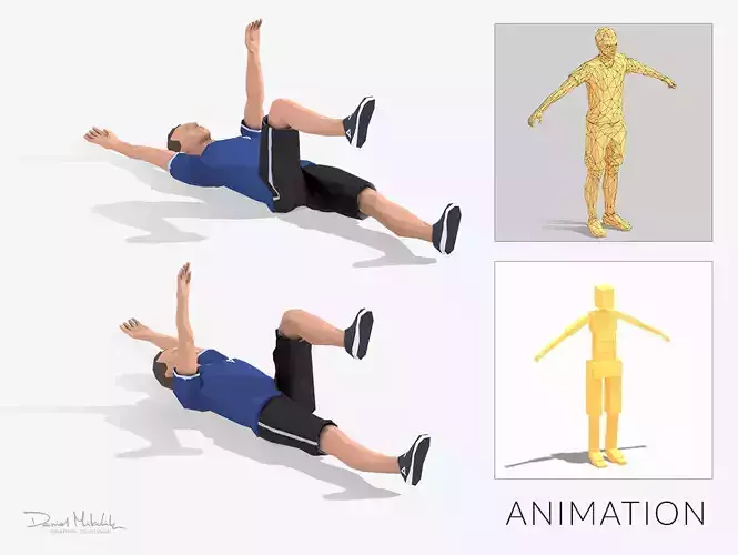 Dead Bug  Exercise Man Animation