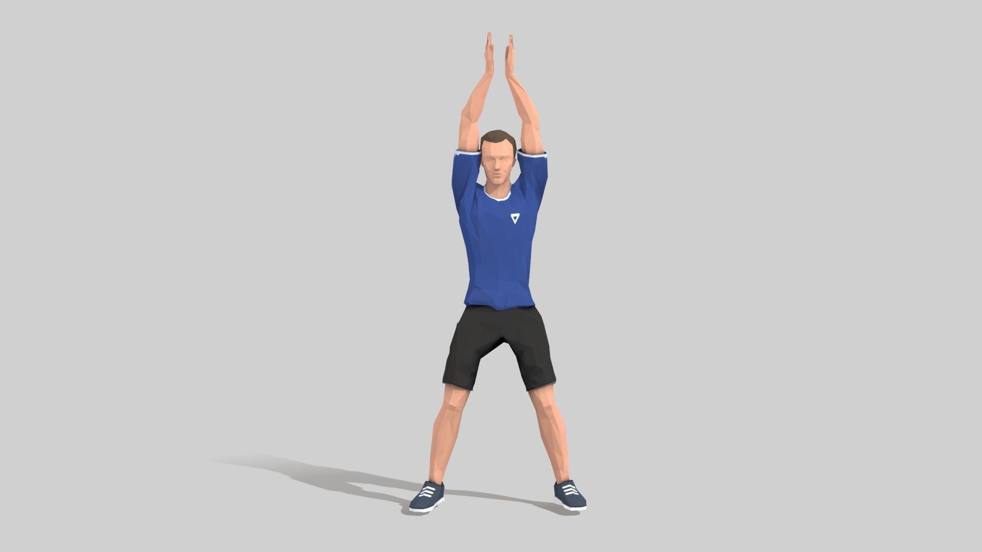 Jumping Jacks  Exercise Man Animation Low-poly 3D model_5