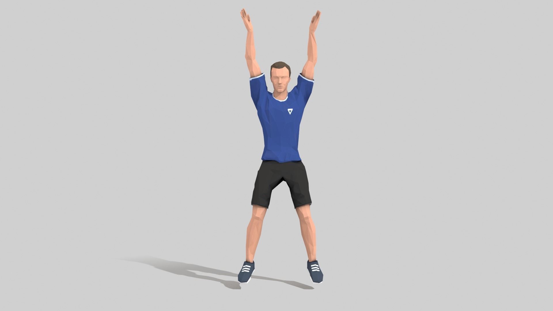 Jumping Jacks  Exercise Man Animation Low-poly 3D model_4
